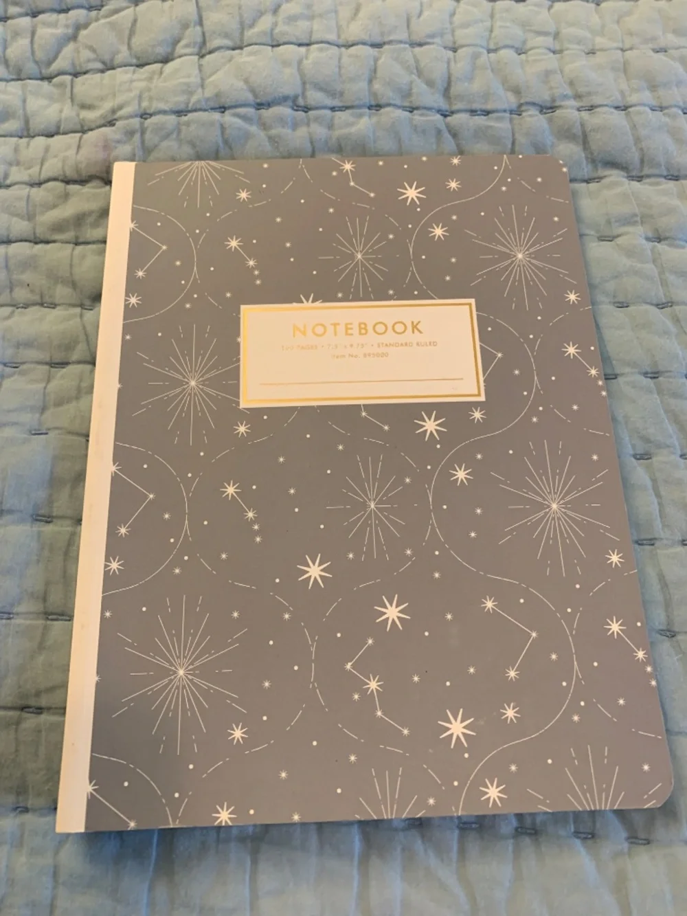 Vintage-Style Gray & White Celestial Notebook | 7.5